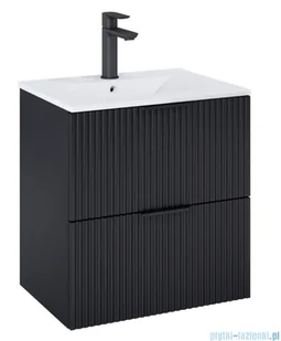 Roca Reef szafka 59x45x63 CZARNY MAT A857954532 | - Szafki łazienkowe - miniaturka - grafika 1