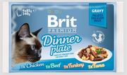 Brit cat pouch gravy fillets dinner plate 340g 4x85g) 25963-uniw