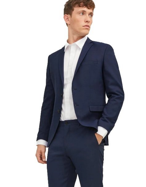 JACK & JONES GRANATOWA MARYNARKA SLIM Z WEŁNĄ MĘSKA 50 JQA