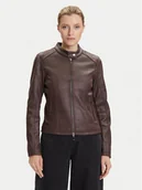 Kurtki damskie - Desigual Kurtka z imitacji skóry Basic 25WWEW43 Brązowy Regular Fit - miniaturka - grafika 1