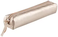 Piórniki - Clairefontaine 400006C - Piórnik skórzany etui na długopisy slim 4x2,5x19,5 cm, szary - miniaturka - grafika 1