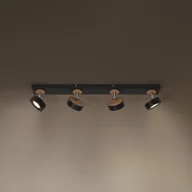 Lampy sufitowe - OSRAM Reflektor sufitowy LED PLUTO, czarny, 4 punkty świetlne, 3000 K PLUTO, czarny, salon / jadalnia, metal - miniaturka - grafika 1