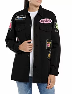 Replay Koszula damska W2091, 099 czarna płyta, XL, 099 Blackboard, XL - Koszule damskie - miniaturka - grafika 1
