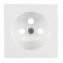 Berker Q1/Q3/Q7 biały płytka do gniazda z uziemieniem B_3965766079 - Gniazdka elektryczne - miniaturka - grafika 1