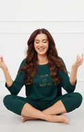 Piżamy damskie - Piżama damska z rękawem i spodniami 3/4 zielona Natura, Kolor zielony, Rozmiar S, Italian Fashion - Primodo.com - miniaturka - grafika 1