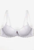 Biustonosze - Biały Biustonosz Push Up z Koronką Nimffea - miniaturka - grafika 1