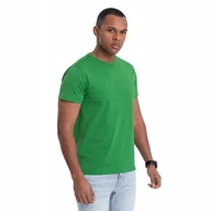 Koszulki męskie - Męski T-shirt koszulka BASIC 100% bawełna zielony V20 OM-TSBS-0146 S - miniaturka - grafika 1
