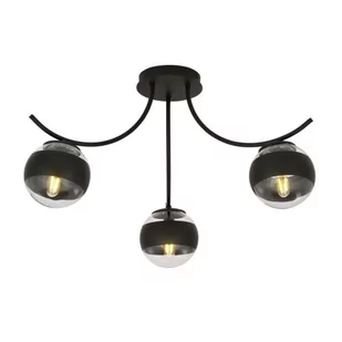 Emibig Boston lampa sufitowa 3-punktowa czarna/transparentna 1111/3 - Lampy sufitowe - miniaturka - grafika 1