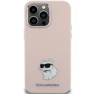 Etui i futerały do telefonów - Etui Karl Lagerfeld KLHCP15MSMHCNPP iPhone 15 Plus różowy/pink Silicone Choupette Metal Pin - miniaturka - grafika 1