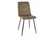 Krzesła - Krzesło tapicerowane IVO VELVET oliwkowe welur SIGNAL - miniaturka - grafika 1