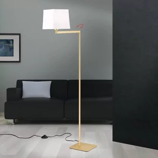 Lampa stojąca z tkaniny Carlton, mosiądz matowy - Lampy stojące - miniaturka - grafika 2