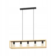 Lampy sufitowe - Nowoczesna Lampa Wisząca Drewno Nad Stół Jadalnia Salon Kuchnia - miniaturka - grafika 1