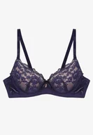 Biustonosze - Granatowo-Różowy Koronkowy Biustonosz Ozdobiony Kokardką Ezanzee - Born2be - miniaturka - grafika 1