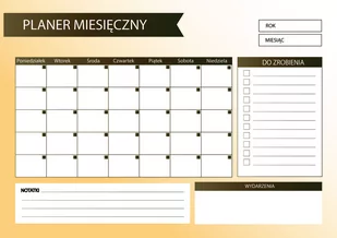 Miesięczny planer magnetyczny 30x42 cm z markerem pomarańczowo brązowy - Tablice i flipcharty - miniaturka - grafika 1