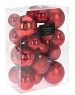 Bombki - Bombki na choinkę czerwone świąteczne nietłukące zestaw 26 sztuk - miniaturka - grafika 1
