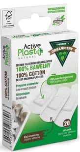 NTRADE SP. Z O.O. Active Plast BIO zestaw plastrów opatrunkowych ze 100% bawełny organicznej 20 sztuk 9101887 - Apteczki i materiały opatrunkowe - miniaturka - grafika 1