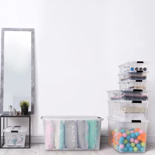 vidaXL Pudełka z pokrywami, 5 szt., przezroczyste, 80 L vidaXL - Pudełka i szkatułki - miniaturka - grafika 1