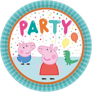 Amscan, talerze Peppa Pig, owalne, papierowe, 23 cm, 8 szt. - Dekoracje i nakrycia stołu na imprezę - miniaturka - grafika 1