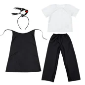 Stroje karnawałowe - ZESTAW JASKÓŁKA CZARNO-BIAŁY 98-110 5el - miniaturka - grafika 1