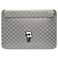 Etui i futerały do telefonów - Karl Lagerfeld Sleeve KLCS14SAKHPKG 14" srebrny/silver Saffiano Monogram Ikonik - miniaturka - grafika 1