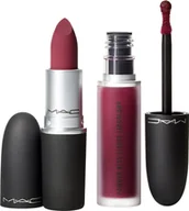 Szminki - MAC Like Mother Set MAC: Powder Kiss , Matte, Cream Lipstick, 1987300, Burning Love, 3 g + Powder Kiss , Liquid Lipstick, 983, Burning Love, 5 ml For Women - miniaturka - grafika 1
