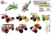 Zabawki konstrukcyjne - Klocki Konstrukcyjne Metalowe Pojazdy 10W1 304El - miniaturka - grafika 1