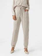Spodnie damskie - Vero Moda Spodnie materiałowe Marys 10300405 Écru Loose Fit - miniaturka - grafika 1