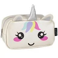 Piórniki - Srebrny piórnik jednorożec bez wyposażenia, duży piórnik dla dziewczynki Uniwersalny - miniaturka - grafika 1