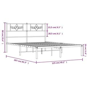Metalowa rama łóżka z wezgłowiem, czarna, 120x200 cm Lumarko! - Inne meble do sypialni - miniaturka - grafika 10