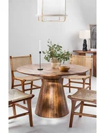 Stoły - Stół Drewniany Stół Okrągły Gargano Brązowy 120 cm - miniaturka - grafika 1