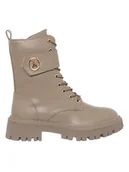 Botki damskie - Patrizia Pepe Skórzane botki w kolorze szarobrązowym - miniaturka - grafika 1