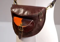 Nerki - Skórzana nerka brązowe skóry zamsz krówka futerko - miniaturka - grafika 1