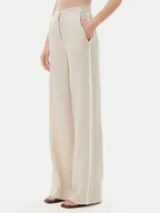 Spodnie damskie - ICONA Spodnie materiałowe RP5LE005 Beżowy Relaxed Fit - miniaturka - grafika 1
