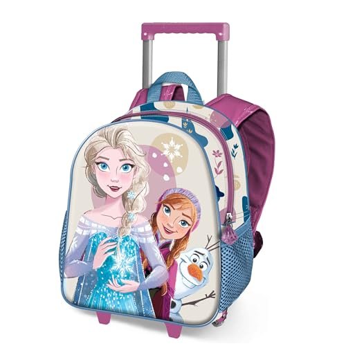 Disney Frozen 2 Snow mały plecak 3D z kółkami, biały, 26 x 34 cm, pojemność 12,5 l, Biały Kraina Lodu, Jeden rozmiar, Mały plecak 3D