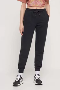 Spodnie damskie - Roxy spodnie dresowe kolor czarny gładkie - grafika 1