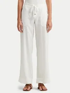 Spodnie damskie - Lauren Ralph Lauren Spodnie materiałowe 200735138001 Biały Wide Leg - miniaturka - grafika 1