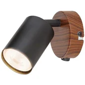 Lampy ścienne - Rabalux Edmund kinkiet 1x25W czarny/dąb 5295 - miniaturka - grafika 1