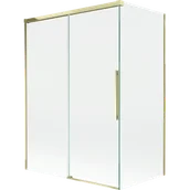 Parawany nawannowe - Mexen Rox parawan nawannowy 2-skrzydłowy rozsuwany 120 + 70 x 150 cm, transparent, złoty - 8C9-120-070-50-00 - miniaturka - grafika 1