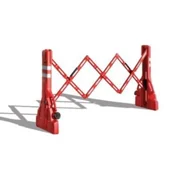 Pachołki i taśmy ostrzegawcze - Bariera nożycowa walizkowa z PCV - miniaturka - grafika 1