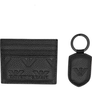 Emporio Armani Skórzane etui na karty + brelok - Etui na dokumenty i karty - miniaturka - grafika 1