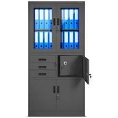 Szafy i regały magazynowe - JAN NOWAK JAN NOWAK model FILIP biurowa szafa metalowa z sejfem na akta i dokumenty - miniaturka - grafika 1