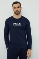 Piżamy męskie - Polo Ralph Lauren longsleeve piżamowy bawełniany kolor granatowy z nadrukiem - miniaturka - grafika 1