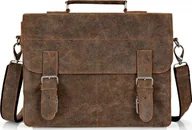 Teczki i aktówki - Solome BRĄZOWA SKÓRZANA TORBA LISTONOSZKA NA RAMIĘ SOLOME - miniaturka - grafika 1