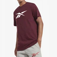 Koszulki męskie - REEBOK KOSZULKA T-SHIRT R.3X BORDO KRÓTKI RĘKAW LOGO BAWEŁNA - miniaturka - grafika 1