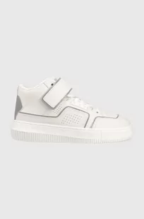 Calvin Klein Jeans sneakersy skórzane Chunky Cupsole Laceup Mid YW0YW00811.0LC kolor biały - Sneakersy damskie - miniaturka - grafika 1