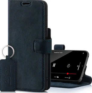 Etui na telefon komórkowy SURAZO do Apple iPhone 13 Mini Premium ze skóry naturalnej z [funkcją podstawki, uchwytem na kartę, RFID] (granatowy) - Etui i futerały do telefonów - miniaturka - grafika 1
