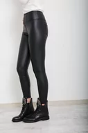 Legginsy - CZARNE OCIEPLANE LEGGINSY Z IMITACJI SKÓRY - Olika - miniaturka - grafika 1