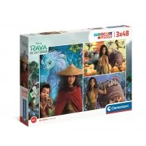 Clementoni Puzzle 3x48 elementów Super Kolor Raya and The Last Dragon GXP-743520 - Puzzle - miniaturka - grafika 1
