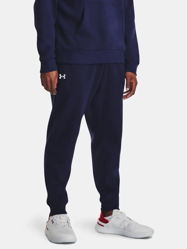 Spodnie dresowe męskie joggery Under Armour Rival Fleece 1379774-410 Granatowy