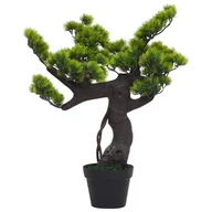 Sztuczne kwiaty - vidaXL Sztuczne bonsai z sosny, z doniczką, 75 cm, zielone - miniaturka - grafika 1